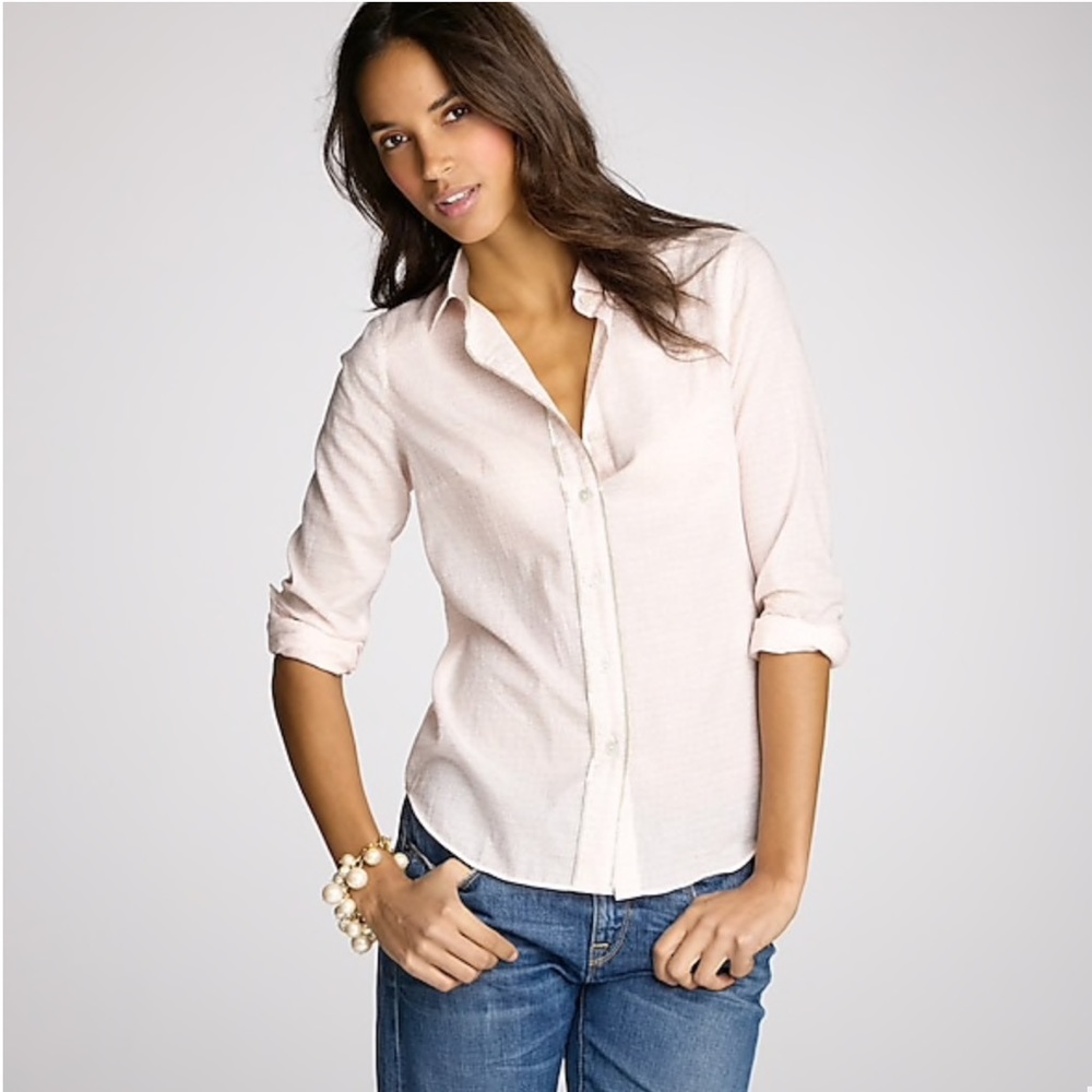 j.crew perfect shirt in metallic trim tiki